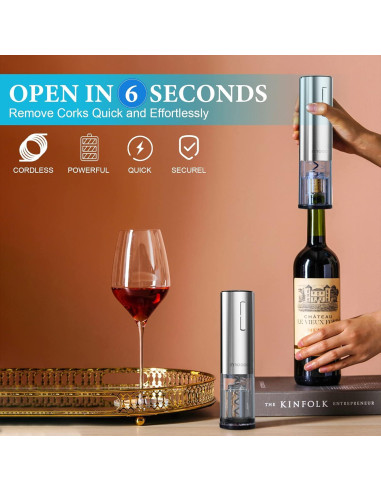 Abridor de Vino Eléctrico Moocoo KPQ-SL Set Completo