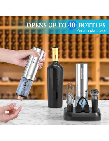 Abridor de Vino Eléctrico Moocoo KPQ-SL Set Completo