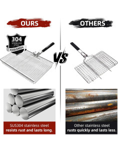 Cesta de Parrilla CEBERVICE Extra Grande Acero Inoxidable 36x24cm 2