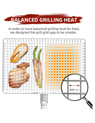 Cesta de Parrilla CEBERVICE Extra Grande Acero Inoxidable 36x24cm