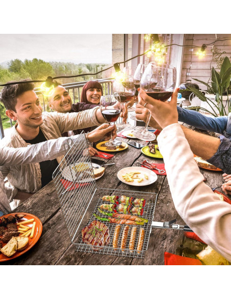 Cesta de Parrilla CEBERVICE Extra Grande Acero Inoxidable 36x24cm