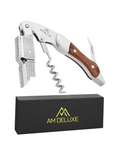 Sacacorchos AM DELUXE de Acero Inoxidable y Madera