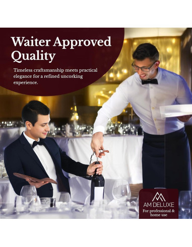 Sacacorchos AM DELUXE de Acero Inoxidable y Madera
