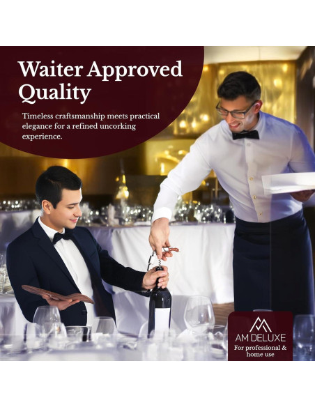 Sacacorchos AM DELUXE de Acero Inoxidable y Madera