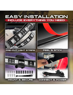 Luces LED Marinas OPT7 Aura RGB 12V, Impermeables IP67, 8 pies 2