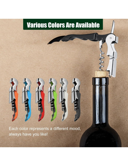 24 Sacacorchos de Vino CSSOPENSs Acero Inoxidable Colorido