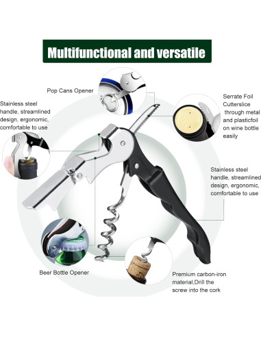 24 Sacacorchos de Vino CSSOPENSs Acero Inoxidable Colorido