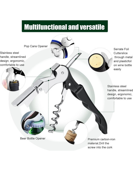 24 Sacacorchos de Vino CSSOPENSs Acero Inoxidable Colorido