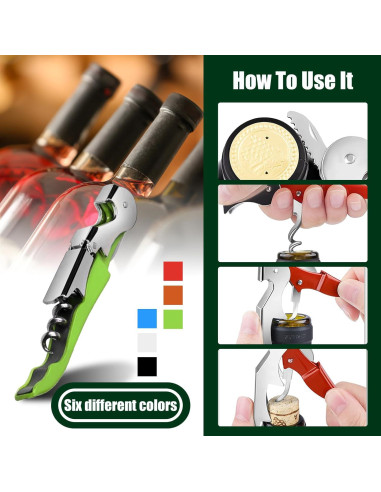 24 Sacacorchos de Vino CSSOPENSs Acero Inoxidable Colorido