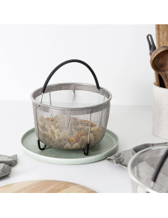 Cesta de Vapor Acero Inoxidable 8QT Prepmen para Instant Pot 2