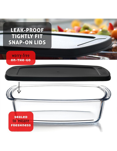 Bandejas de vidrio EATEX para hornear pan 1.8L, 3 piezas