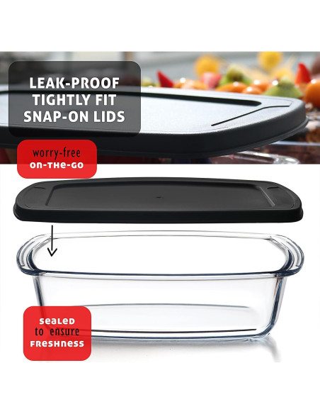 Bandejas de vidrio EATEX para hornear pan 1.8L, 3 piezas