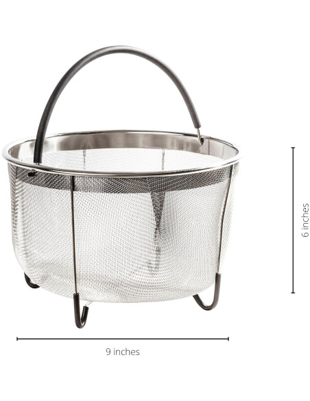 Cesta de Vapor Acero Inoxidable 8QT Prepmen para Instant Pot