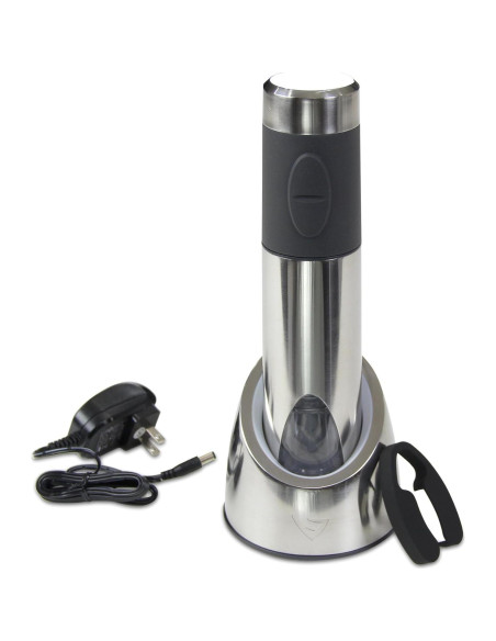 Abrebotellas de vino eléctrico Vinturi recargable plateado
