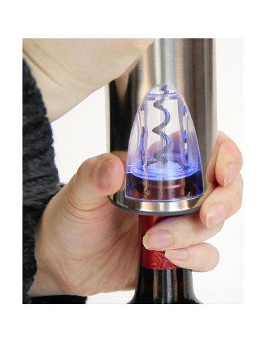 Abrebotellas de vino eléctrico Vinturi recargable plateado