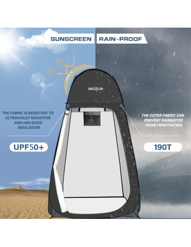 Carpa de Ducha Plegable AKOZLIN 1.88m Impermeable Negra