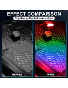 Luces LED Interior Automóvil TEKSHINNY FWD 4 Pcs RGB Recargables 2