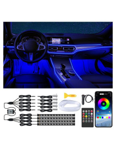 Luces LED de Carro Interior QVEVDACAR RGB 9 en 1 con Control Remoto