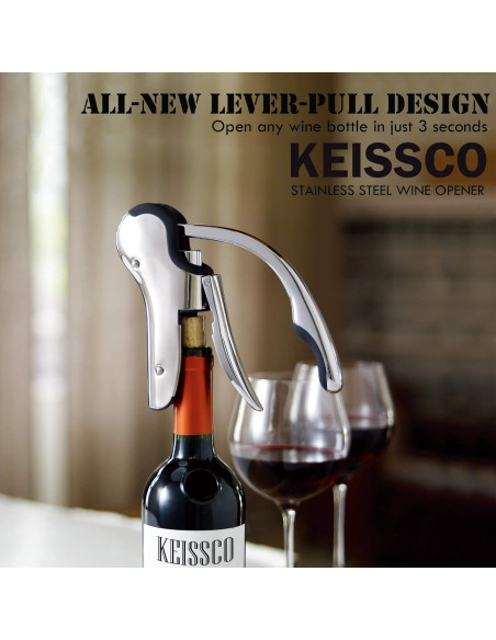 Abrebotellas de Vino KEISSCO Acero Inoxidable con Cortador