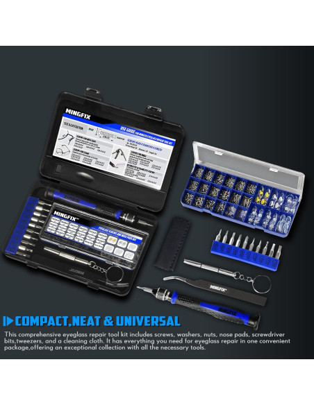 Kit de Reparación de Gafas MINGFIX con Tornillos y Pinzas