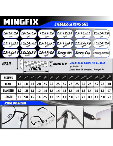 Kit de Reparación de Gafas MINGFIX con Tornillos y Pinzas
