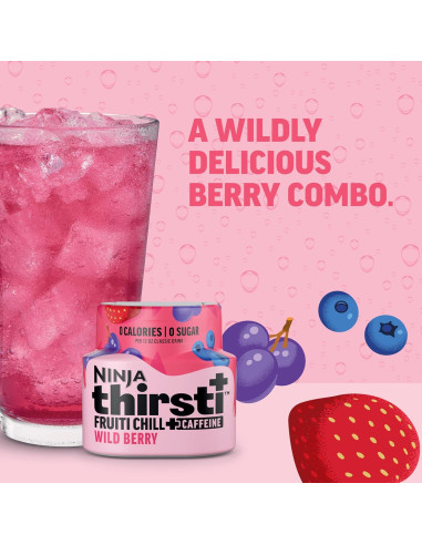 Gotas de Agua Saborizadas Ninja Thirsti Baya Silvestre 3 Pzs