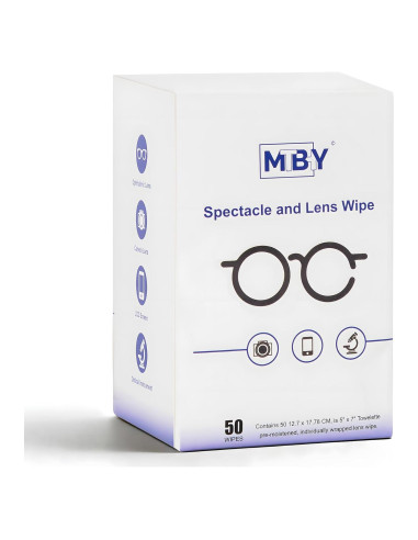 Toallitas para limpiar lentes MTBHY 50 unidades prehumedecidas