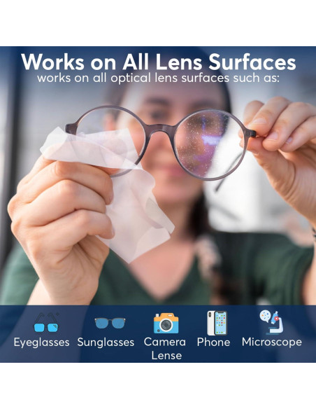 Toallitas para limpiar lentes MTBHY 50 unidades prehumedecidas