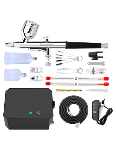 Kit de Aerógrafo Gocheer 40 PSI con Boquillas 0.2/0.3/0.5mm