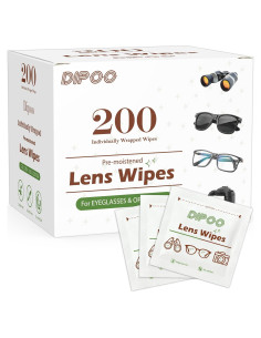 Toallitas limpiadoras Dipoo 200 unidades para lentes