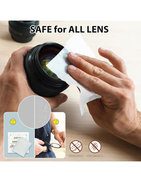 Toallitas limpiadoras Dipoo 200 unidades para lentes