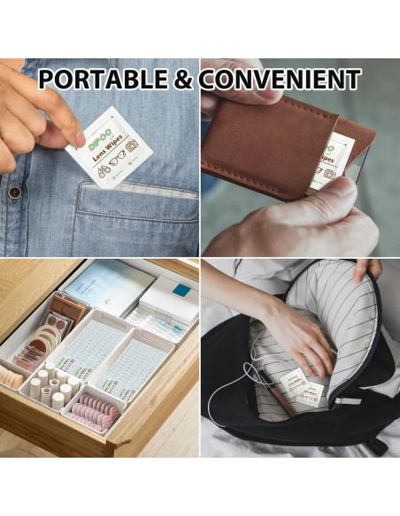 Toallitas limpiadoras Dipoo 200 unidades para lentes