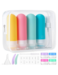 16 Piezas Botellas de Viaje Silicona Aprobadas TSA 90ml