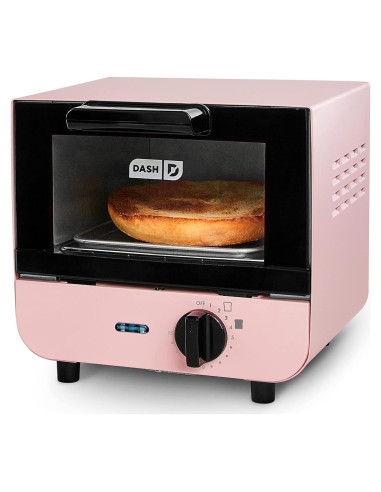 Horno Tostador Mini DASH Rosa 550W para Pan y Galletas