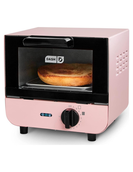 Horno Tostador Mini DASH Rosa 550W para Pan y Galletas