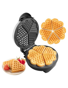 Máquina de Waffles CucinaPro 5 Corazones Antiadherente