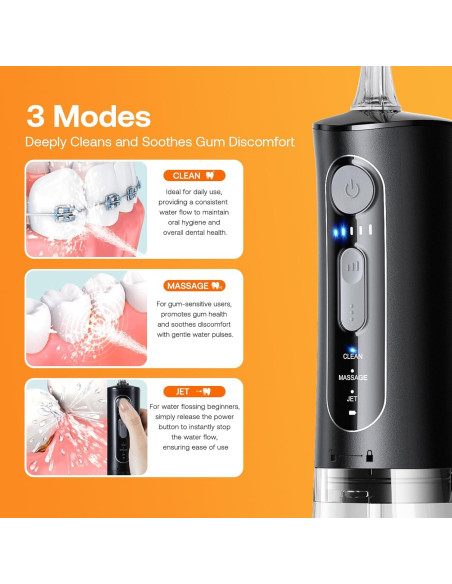 Limpiador Dental Bitvae C2 Inalámbrico 3 Modos IPX7 - Negro