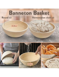 Cesta Banneton Redonda Eco Keep 22.86 cm con Accesorios 2