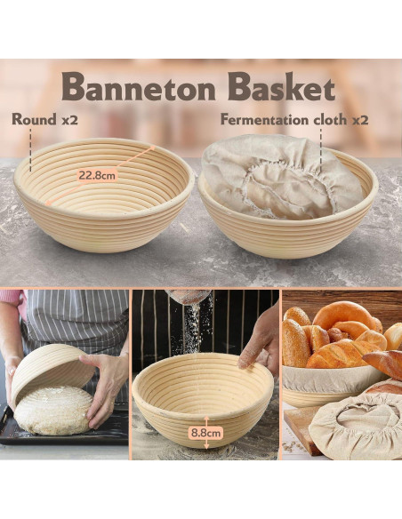 Cesta Banneton Redonda Eco Keep 22.86 cm con Accesorios