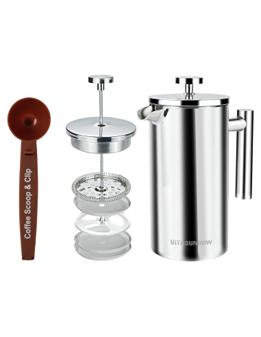 Cafetera Prensa Francesa VITASUNHOW Acero Inoxidable 0.99 kg