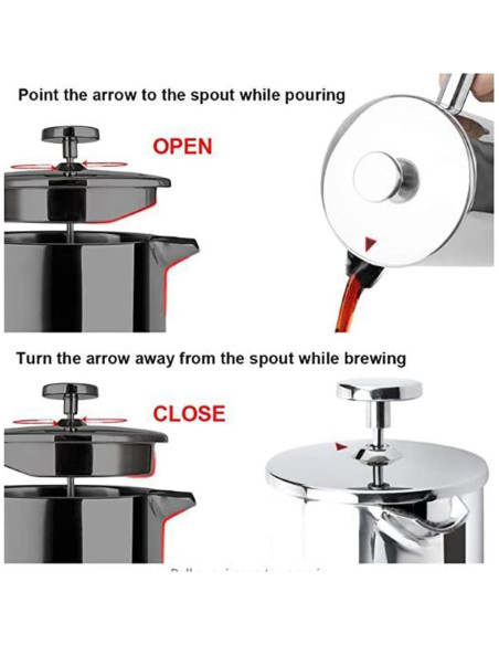 Cafetera Prensa Francesa VITASUNHOW Acero Inoxidable 0.99 kg