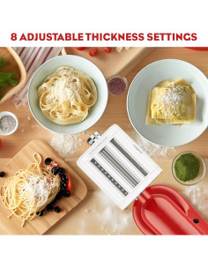 InnoMoon Accesorio Pasta 3 en 1 para KitchenAid 8 Grosor 2