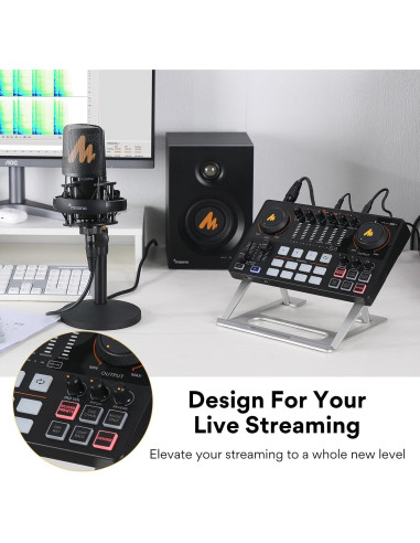 Interfaz de Audio MAONO AME2 con Bluetooth y 11 Pads