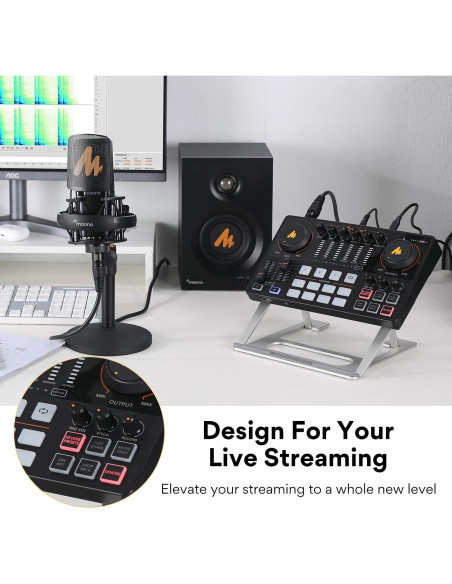 Interfaz de Audio MAONO AME2 con Bluetooth y 11 Pads