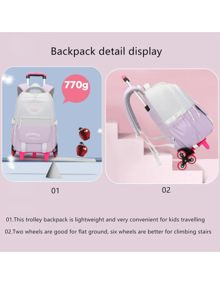 Mochila Rodante Mfikaryi 6 Ruedas 32L para Niños