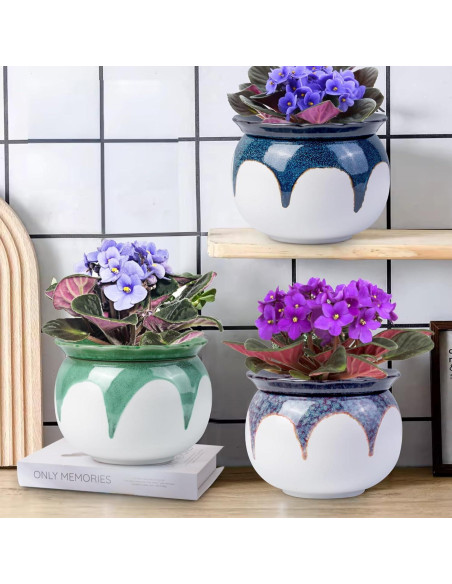 Maceta de Autorriego BUYMAX 15 cm Cerámica Violeta Africana