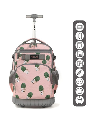 Mochila Rodante Tilami 18" para Escuela y Viajes - Cactus
