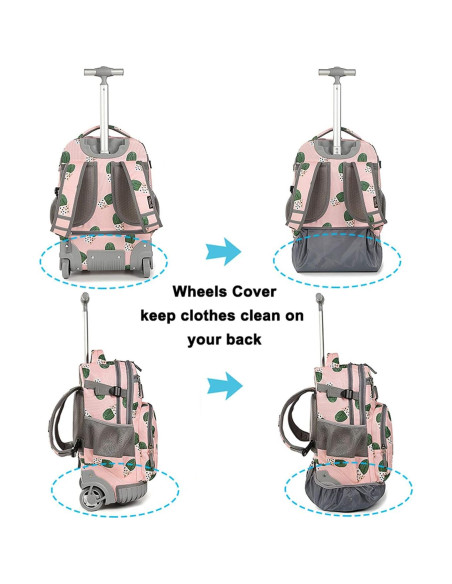 Mochila Rodante Tilami 18" para Escuela y Viajes - Cactus