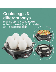Cocinador de Huevos Hamilton Beach 3-en-1 Negro 7 Huevos 2
