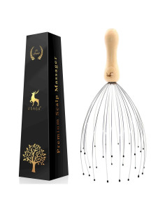 Masajeador de Cabeza USAGA 28 Dedos con Mango de Madera